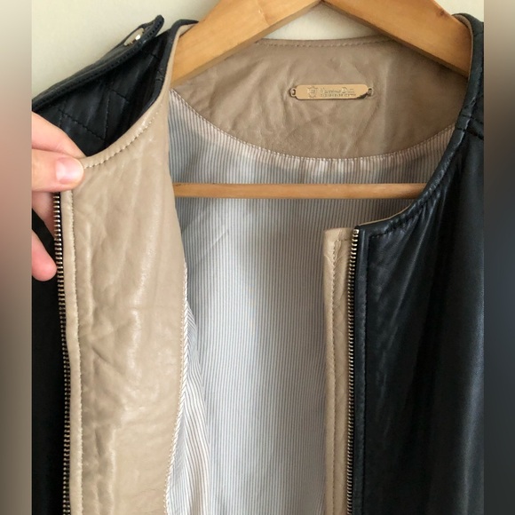 Massimo Dutti Women’s Genuine Leather Zip Up Crew Neck Biker’s Jacket Model 4723 - Picture 11 of 16